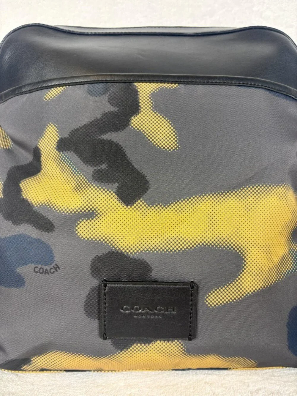 Coach Halftone Camouflage Pattern Messenger Bag in Nylon/Leather